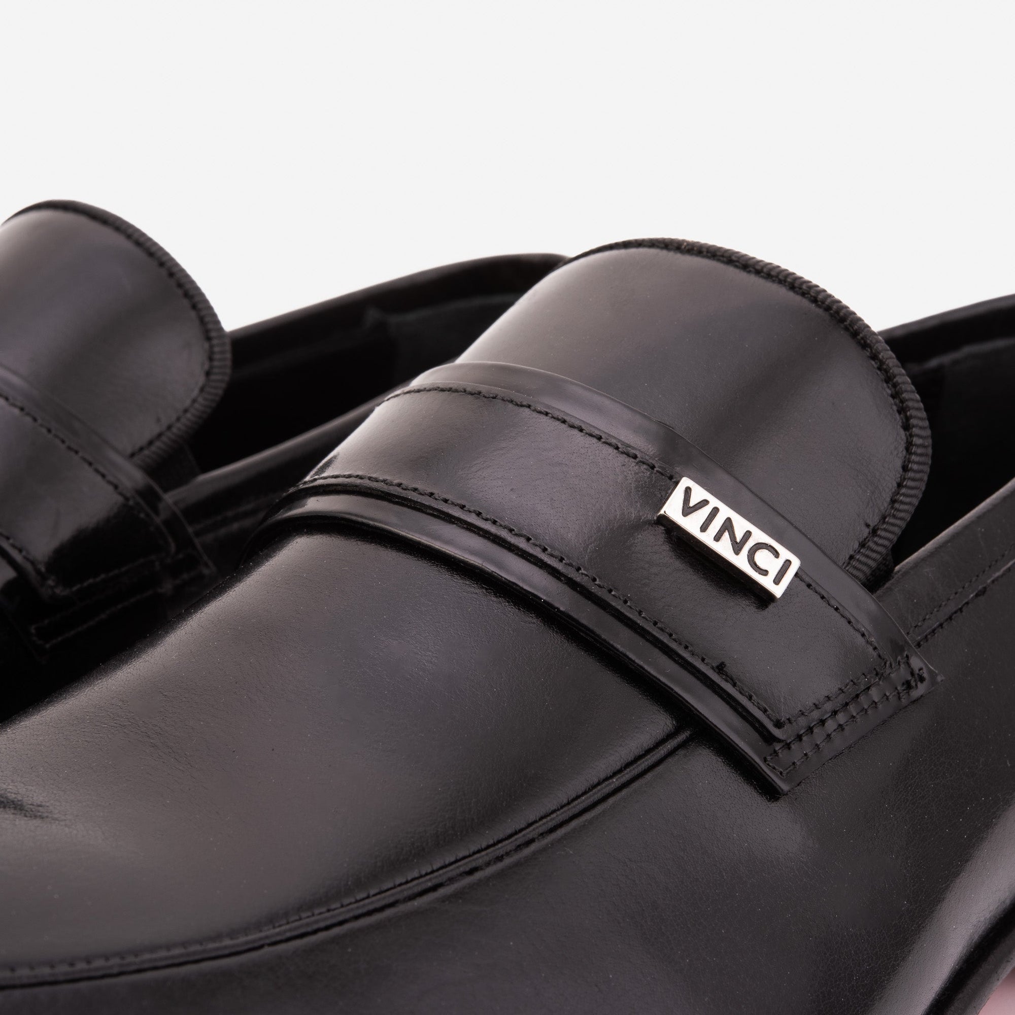 Vinci The Ashford Black Baby Buffalo Leather Loafer Men Shoe