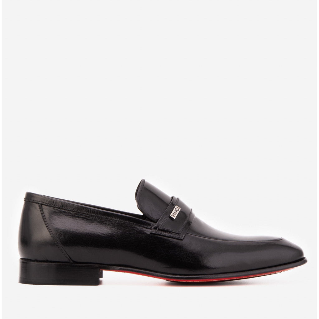 Vinci The Ashford Black Baby Buffalo Leather Loafer Men Shoe