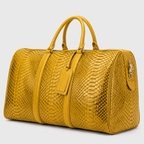 The Velar Yellow  Hand-Painted Python Leather Weekender Bag