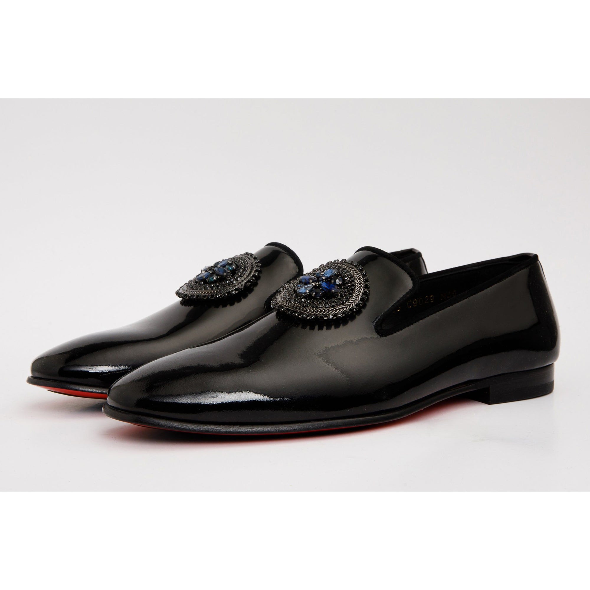 The Pombe Black Patent Leather Dress Slip-on Loafer Men  Shoe