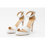 The Aksu White Leather Ankle Strap Women Sandal Final Sale!