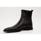 Vinci The Boss Black Snake Zip-Up Leather Men Boot Limited Edition