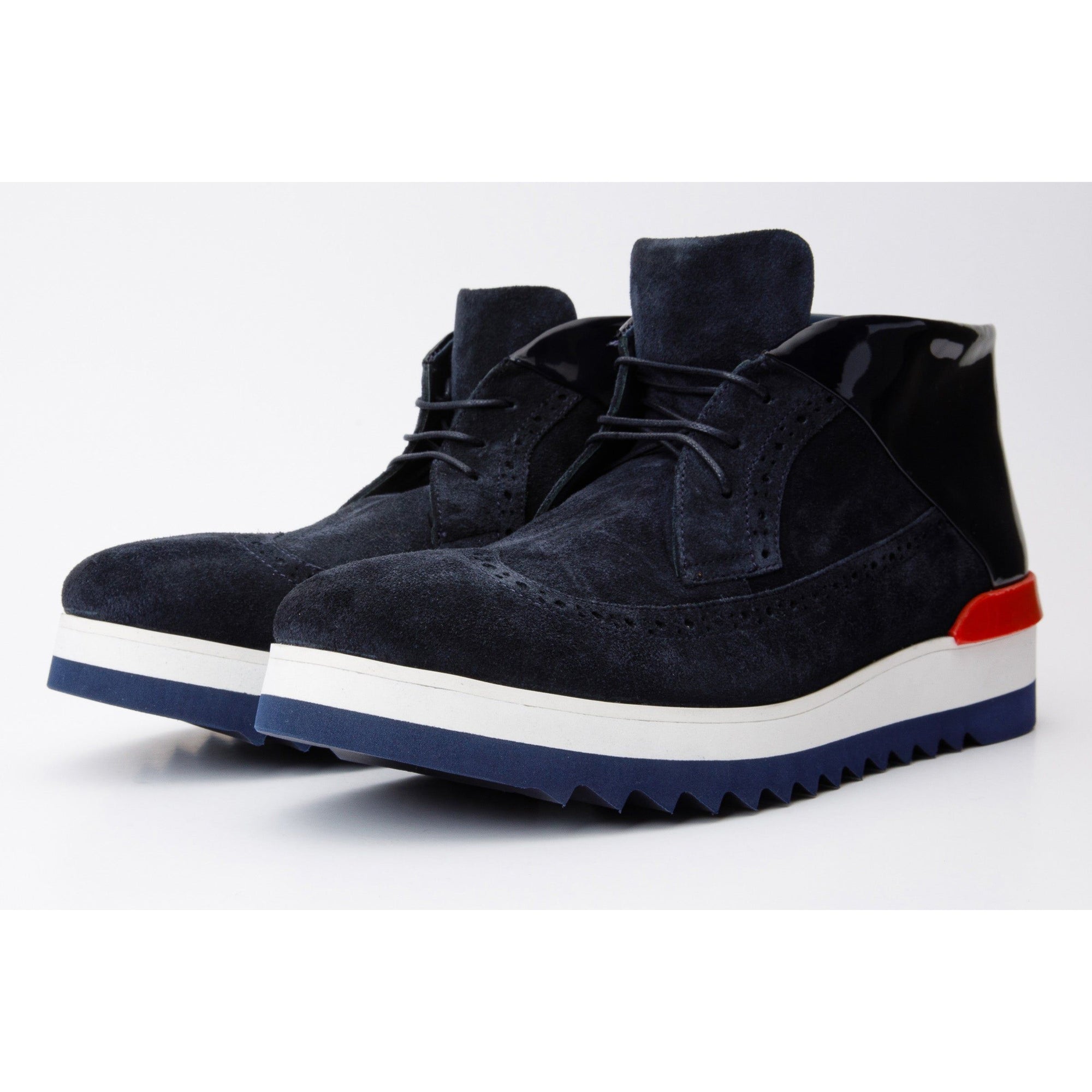 The Kagan Navy Blue Wingtip Chukka Men Sneaker Boot