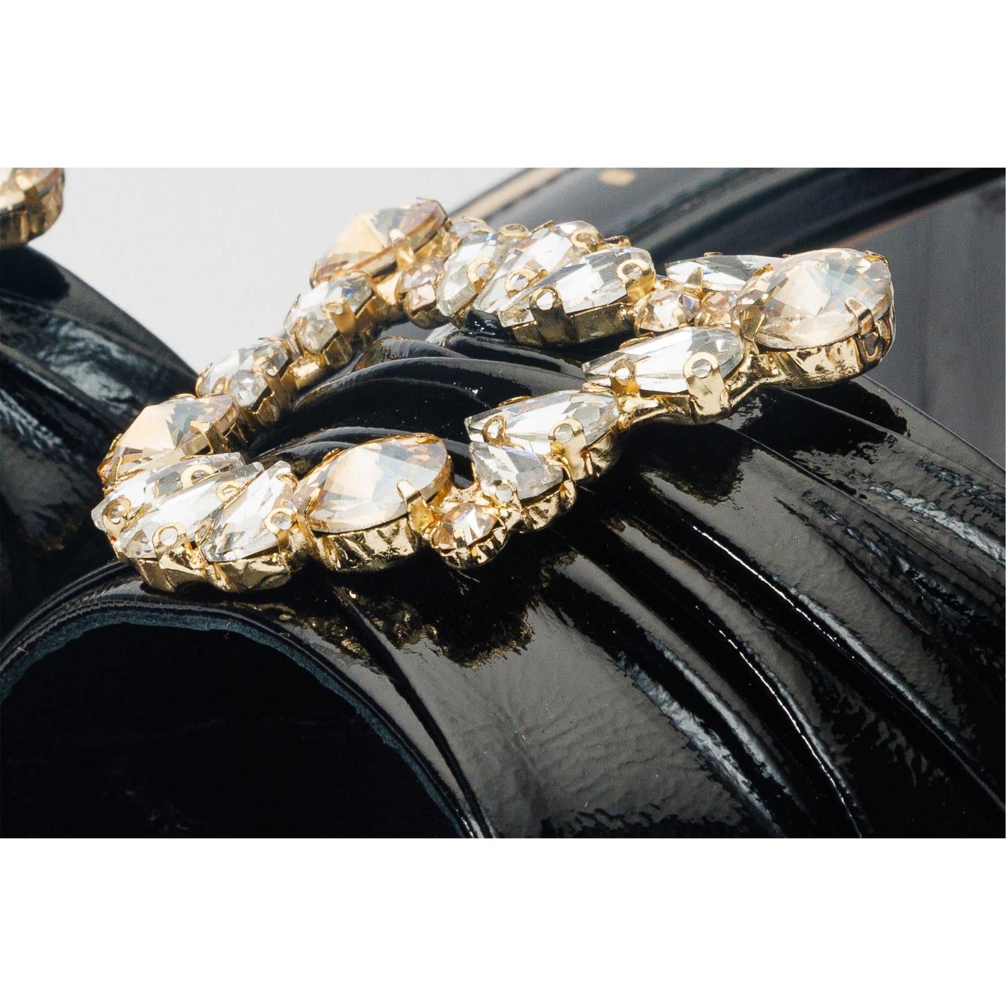 The Micro Black Leather Women Sandal