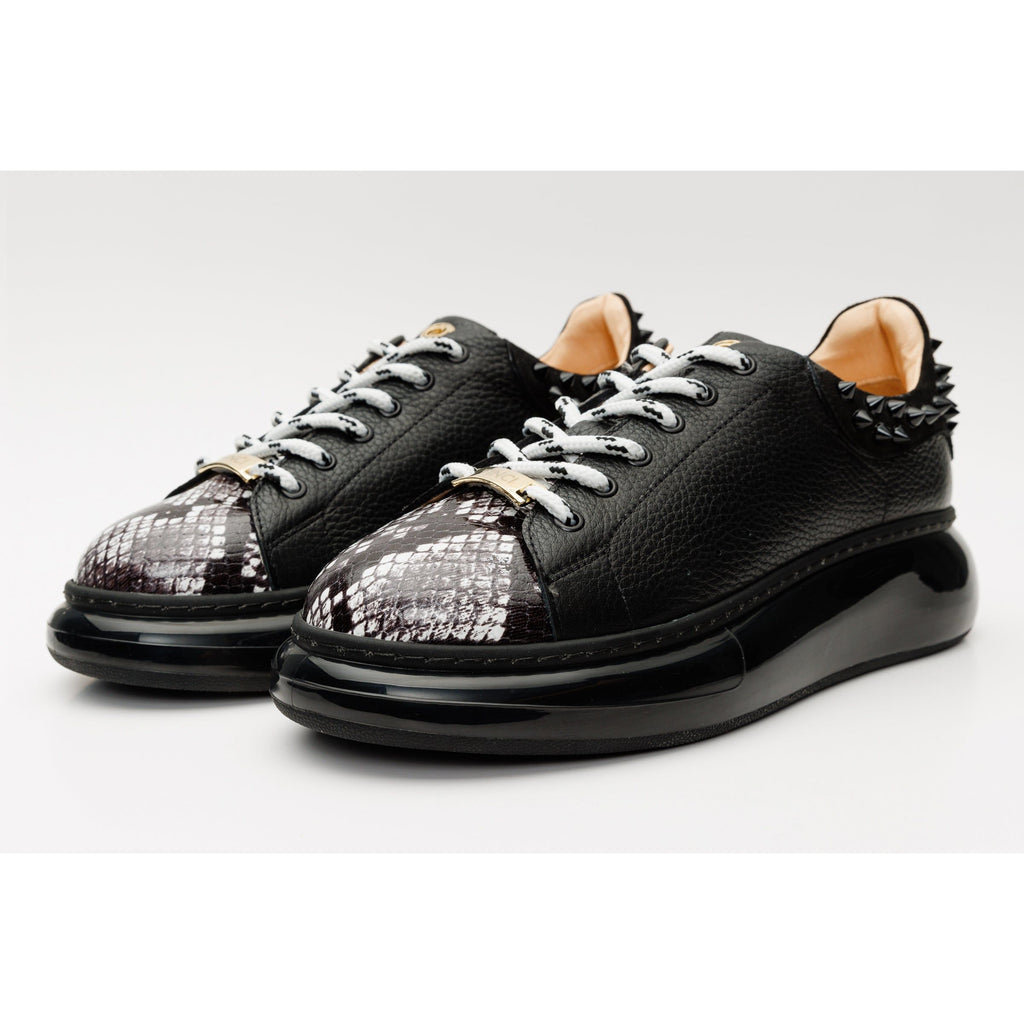 The Venezia Black Leather Women Sneaker