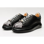 The Venezia Black Leather Women Sneaker
