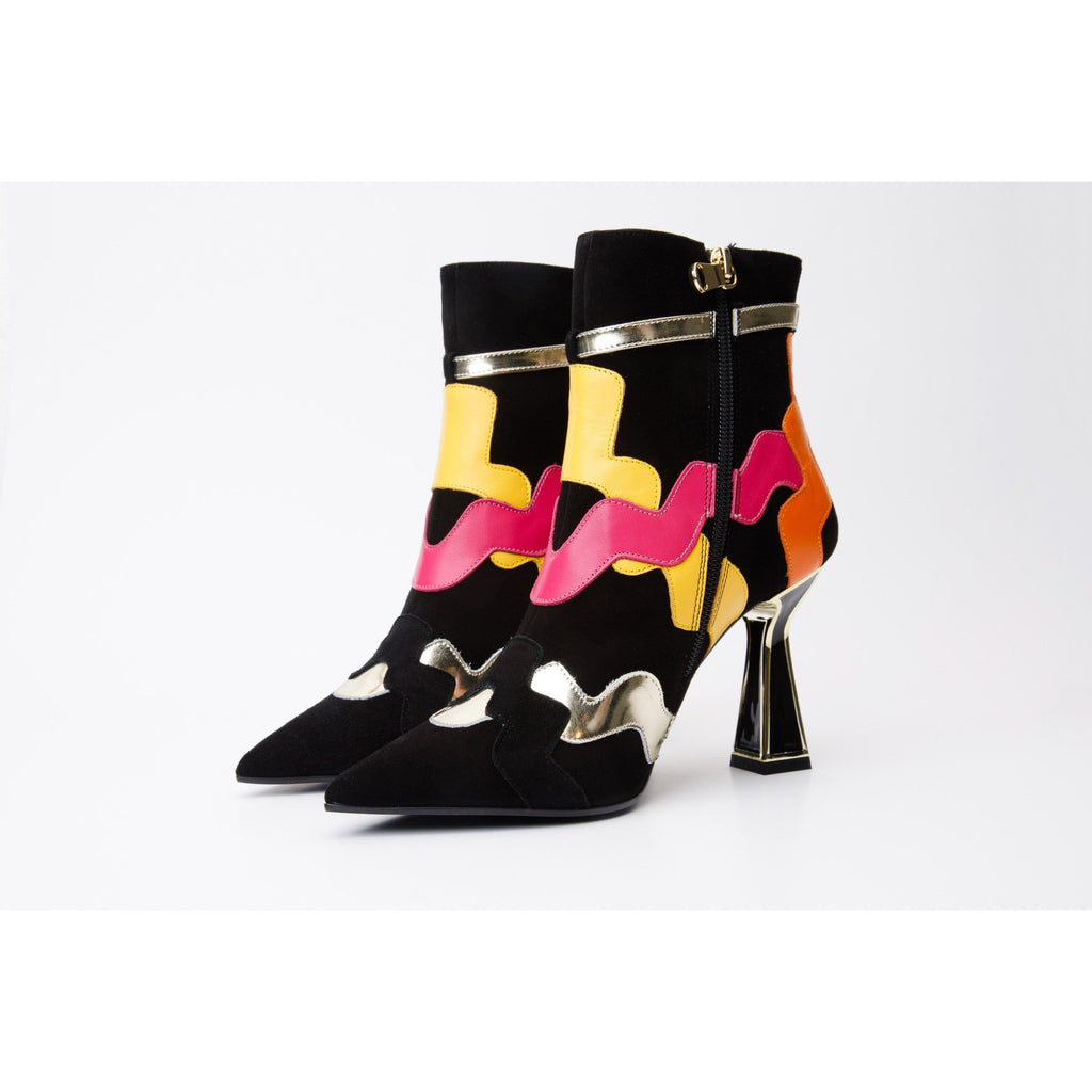 The Tario Black Suede Leather Ankle Women Boot