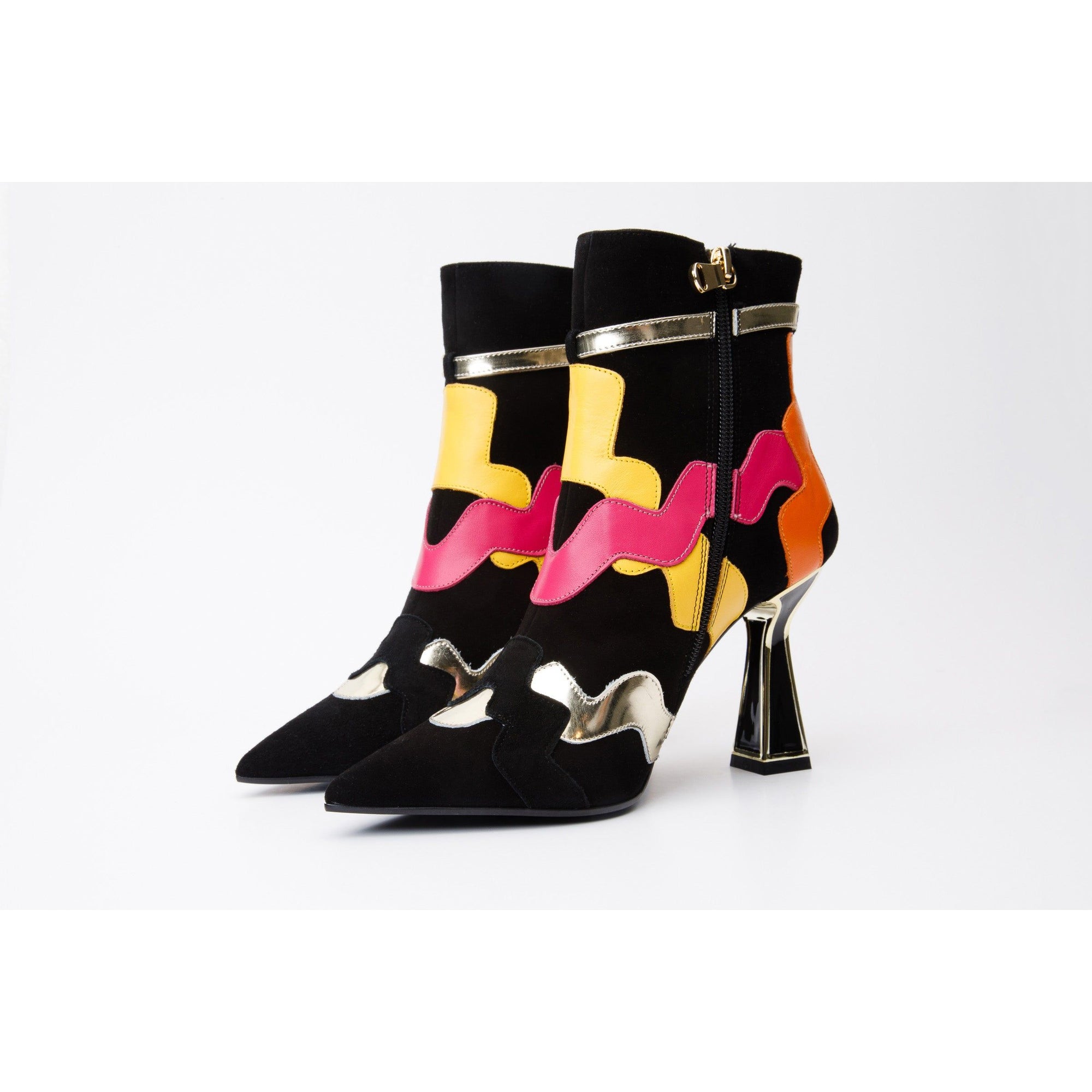 The Tario Black Suede Leather Ankle Women Boot