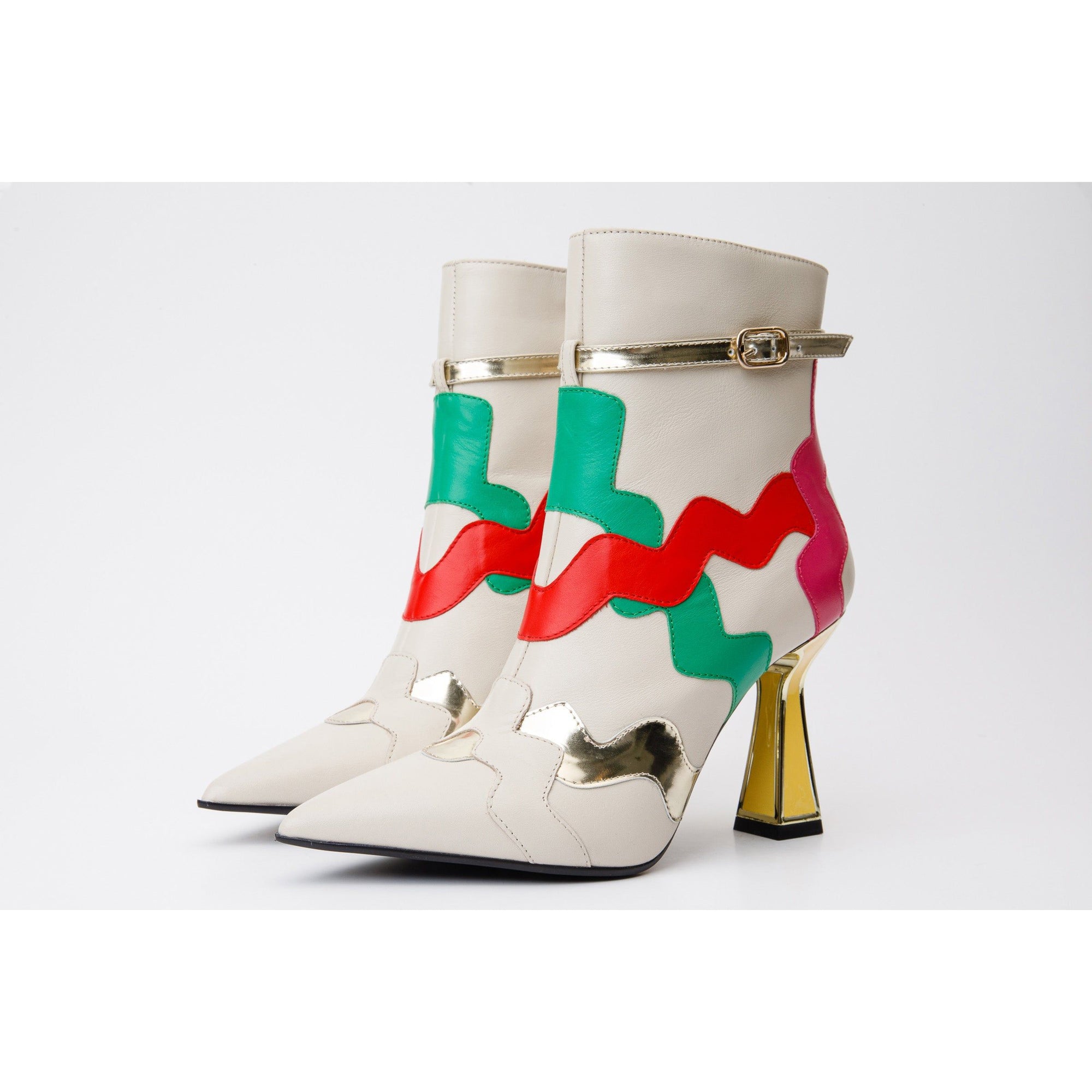 The Tario Cream Leather Ankle Women Boot