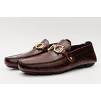 The Pisa Burgundy Leather Bit Drive Loafer Men Shoe