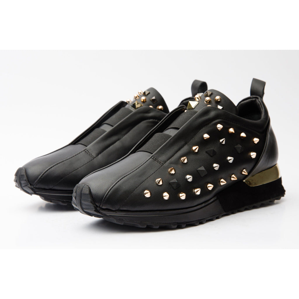 Vinci The Infanta Black Spike Leather Women Sneaker Limited Edition