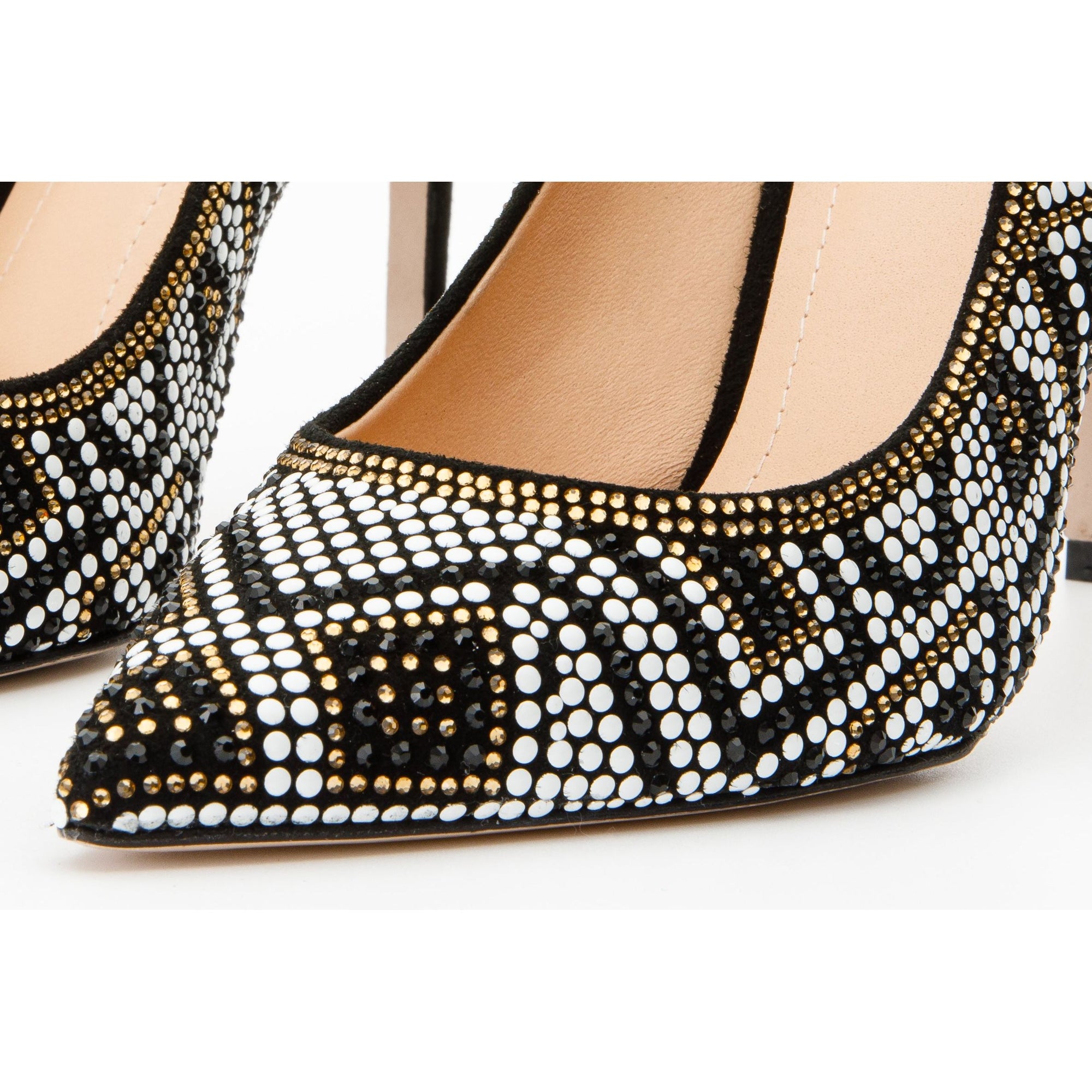 The Nampula Black Glitter Leather Pump Women Shoe