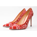 Vinci The Nampula Red Glitter Leather Pump Women Shoes