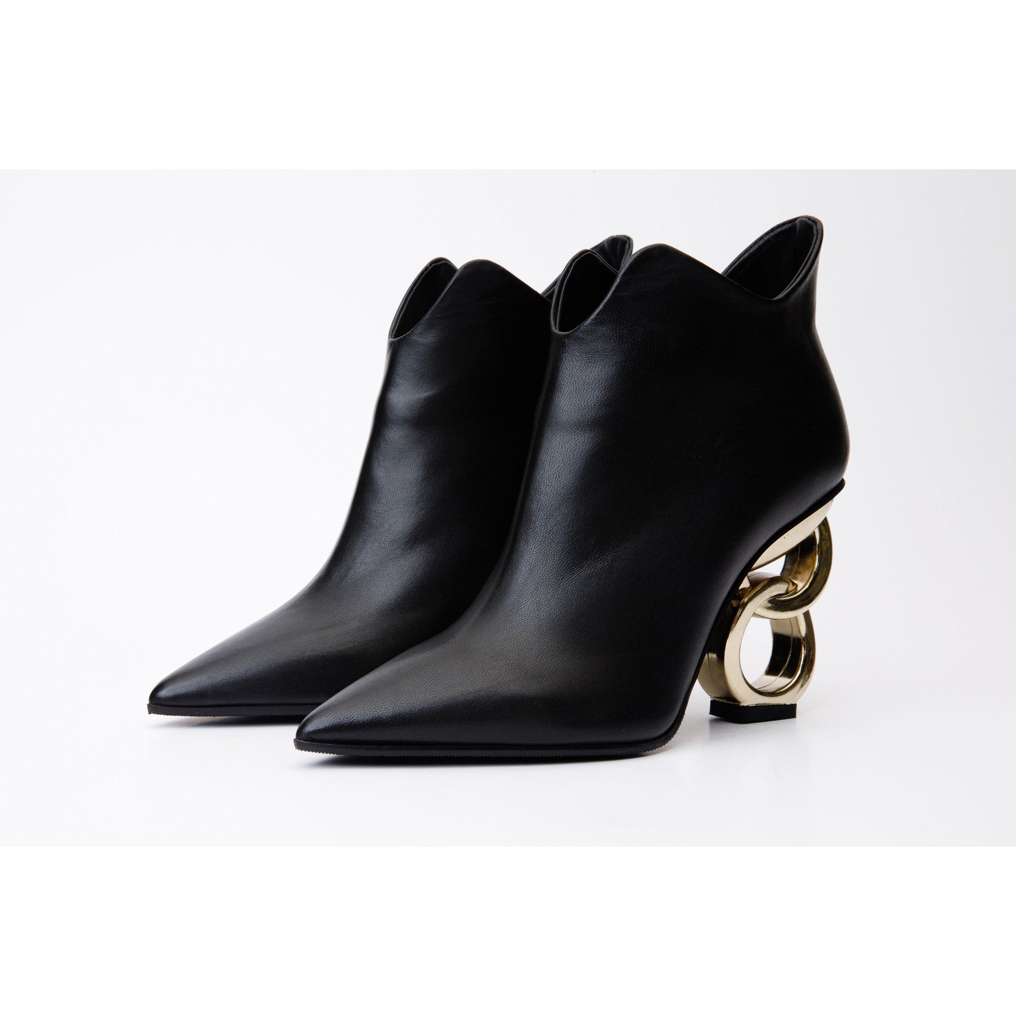 The Abriel Black Leather Ankle Women Boot