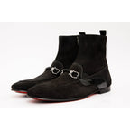 The Baron Black Suede Bit Zip-Up Dress Men Boot Final Sale!