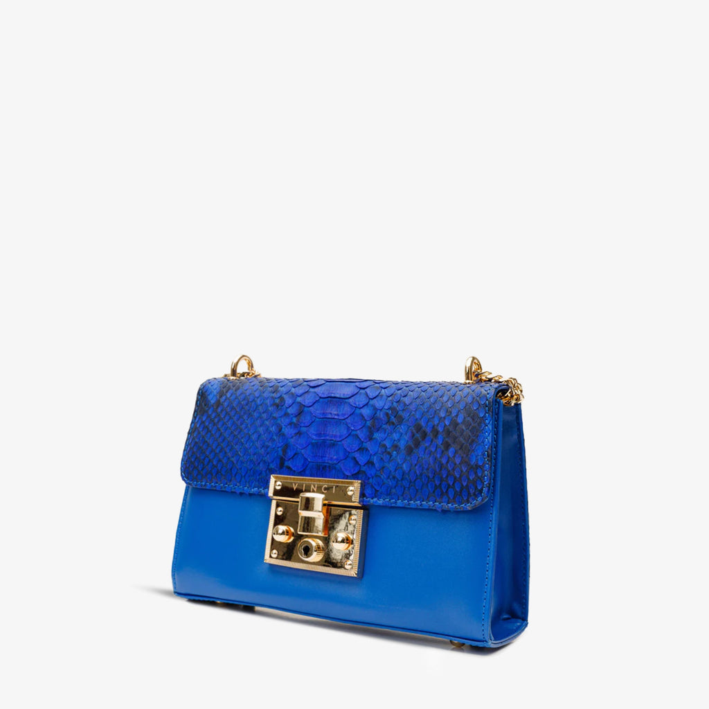 The Toskana Sax Blue Snake Leather Handbag