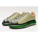 The Venezia Green Leather Women Sneaker