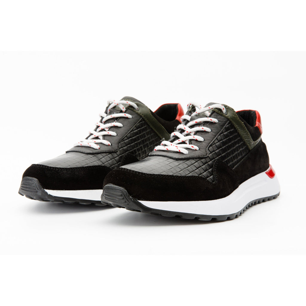 The Rakka Black & Red Leather Men Sneaker Final Sale!