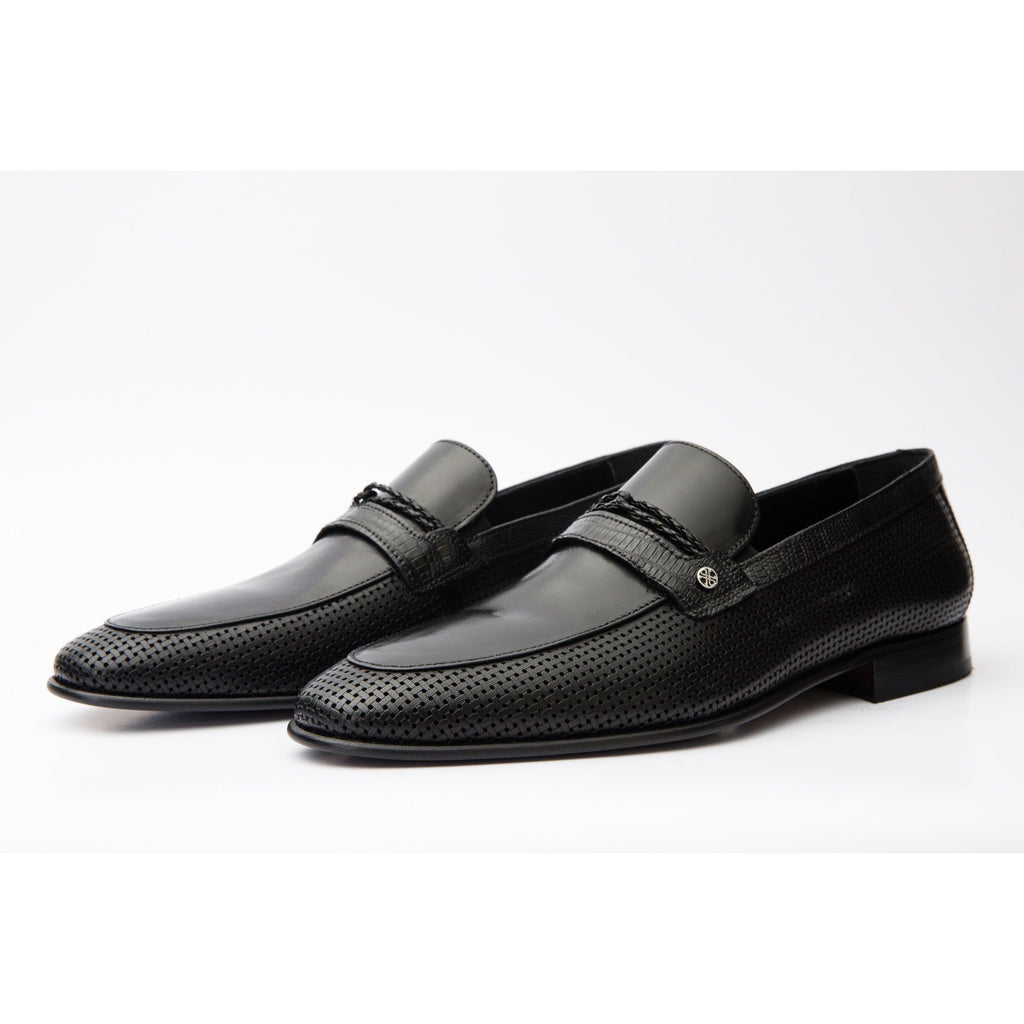The Acerra Black Leather Loafer Men Shoe Final Sale!