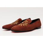 The Lazio Shoe Burgundy Suede Slip-on  Loafer Men Shoe