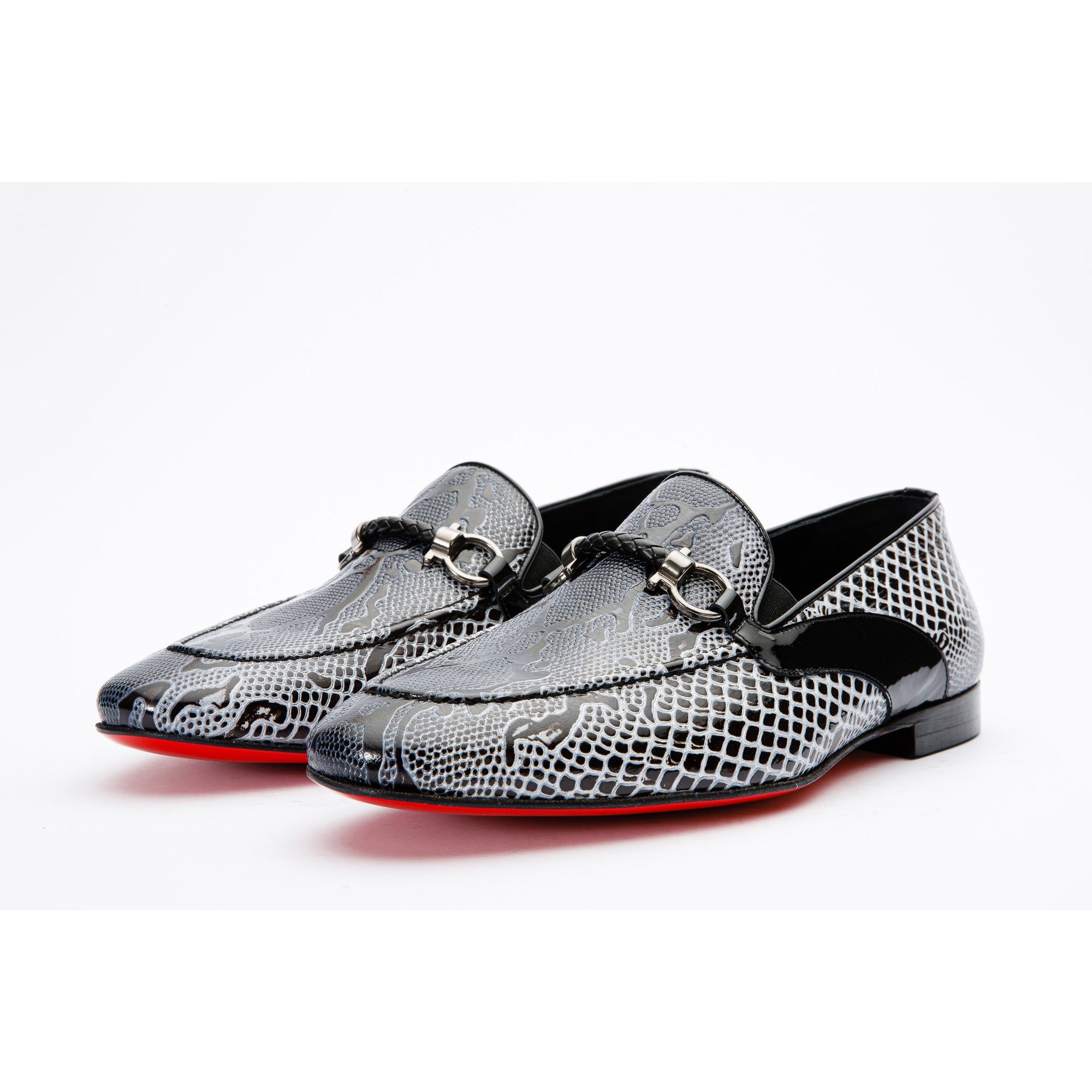 Vinci The Milano Black/White Bit Loafer Men Dress Shoes