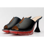 The Caratal Black Patent Leather Women Sandal