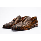 The Meram Brown Leather Tassel Slip-On Loafer Men Shoe