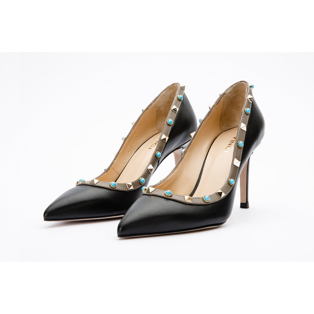 Vinci The Tikapur Black Leather Pump Women Shoes Final Sale!