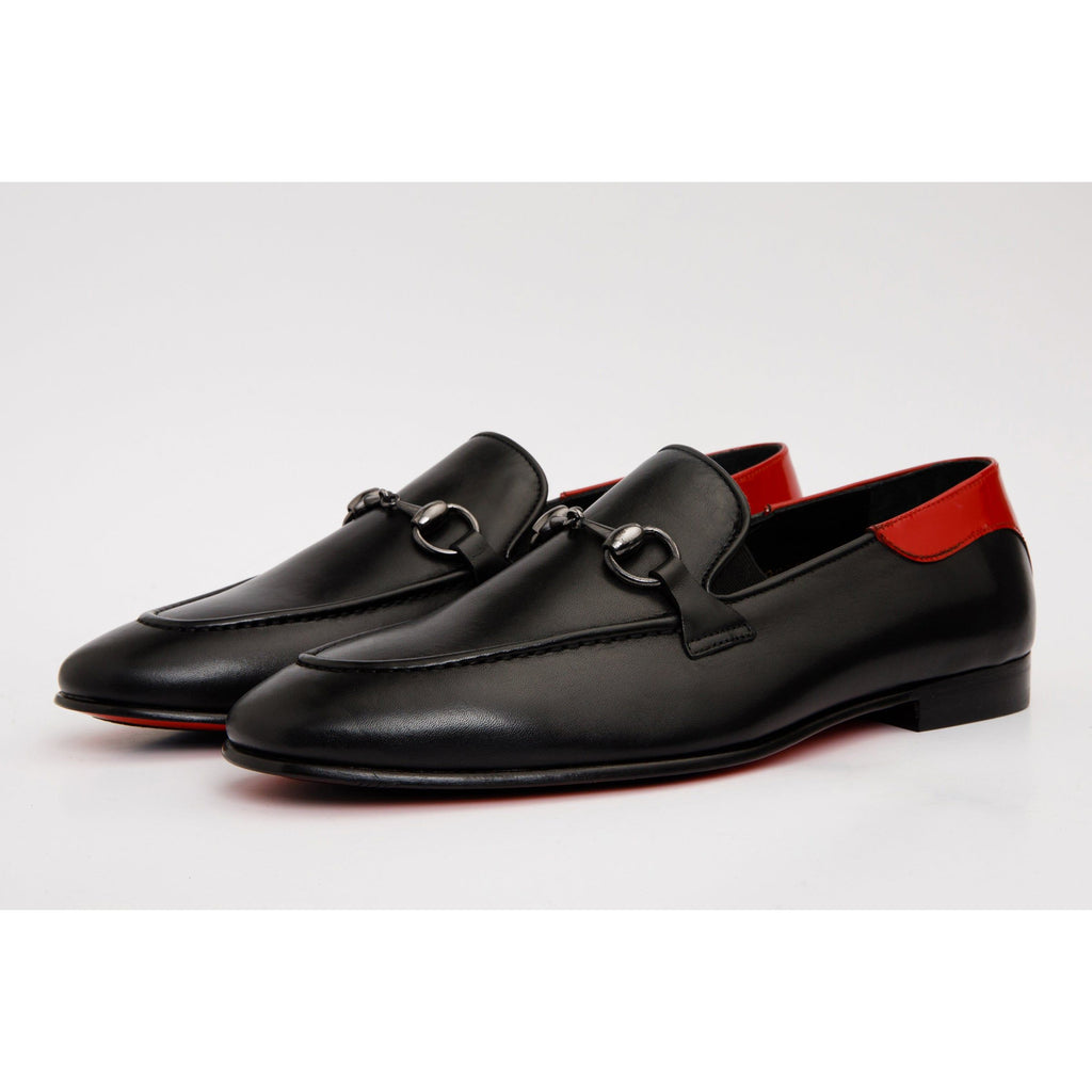 The Maratea Black Leather shoe Bit Loafer Men  Shoe