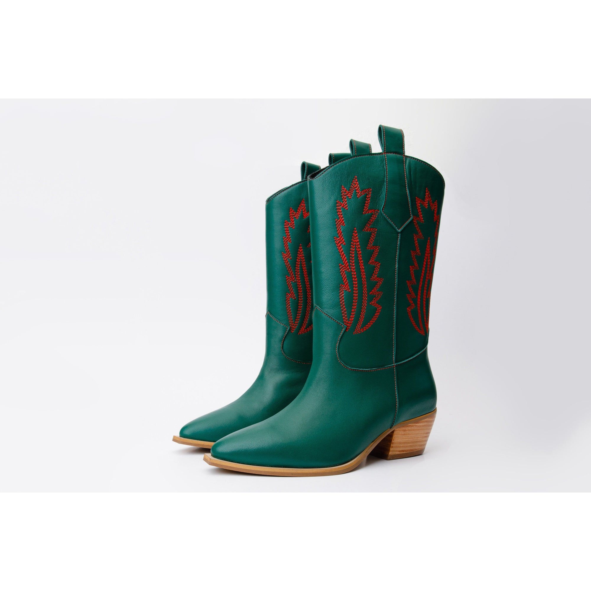 The Togg Green Leather Cowboy Women Boot Final Sale!