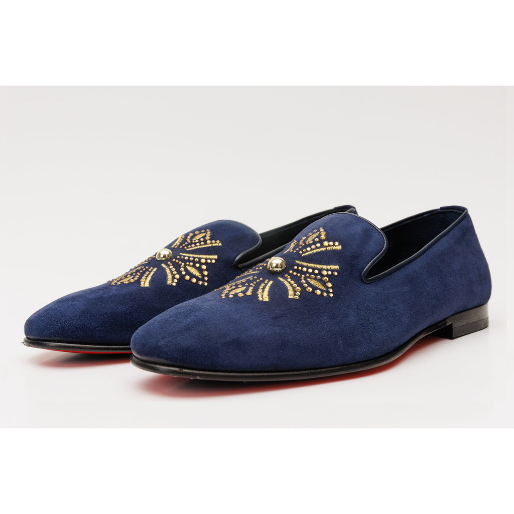 The Lazio Shoe Navy Blue Suede Slip-on Loafer Men Shoe