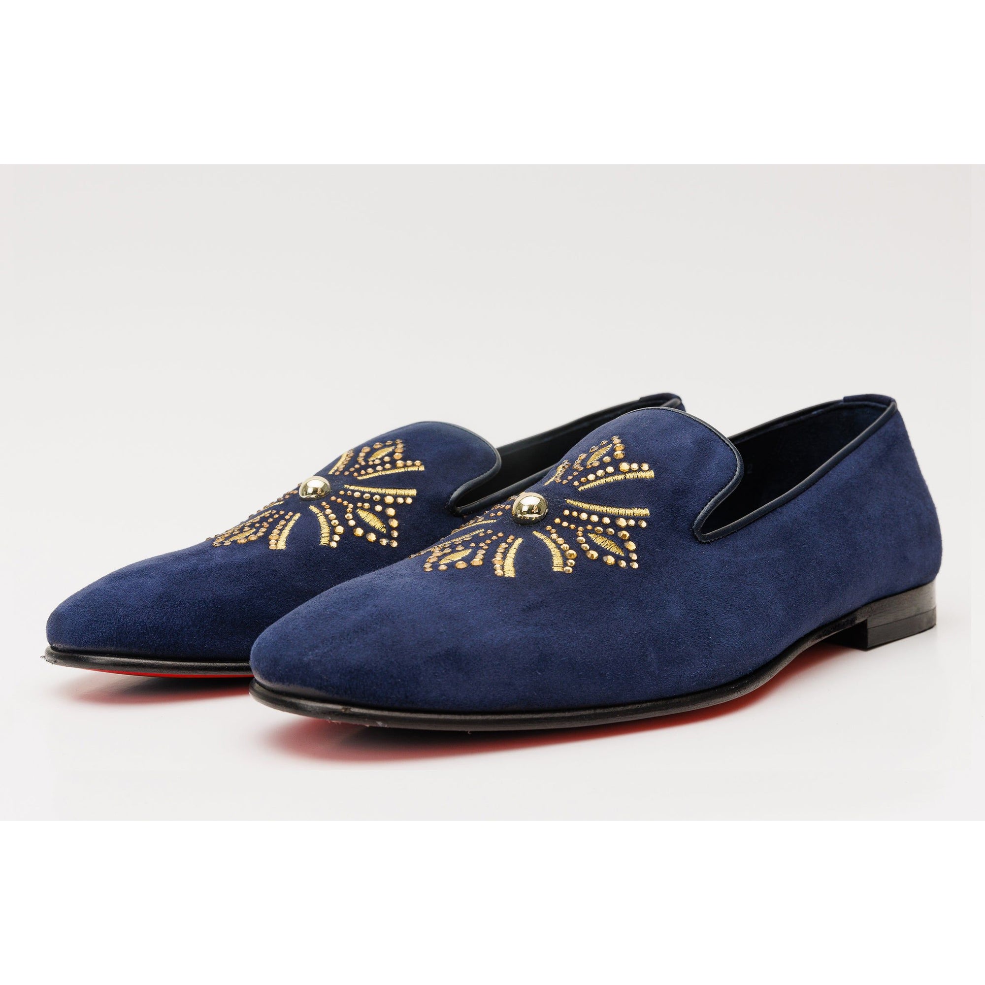 The Lazio Shoe Navy Blue Suede Slip-on Loafer Men Shoe