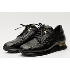 The Bomba Black Crocodile Leather Men Sneaker