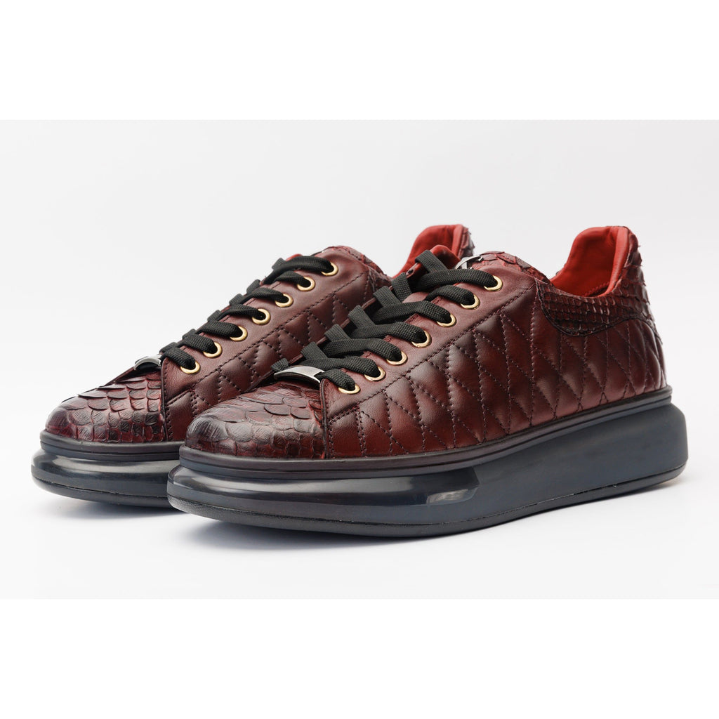 The Adler Burgundy Snake Leather Men Sneaker Limited Edition
