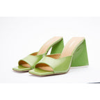 The Butterfly Block Heel Green Patent Leather Sandal Final Sale!