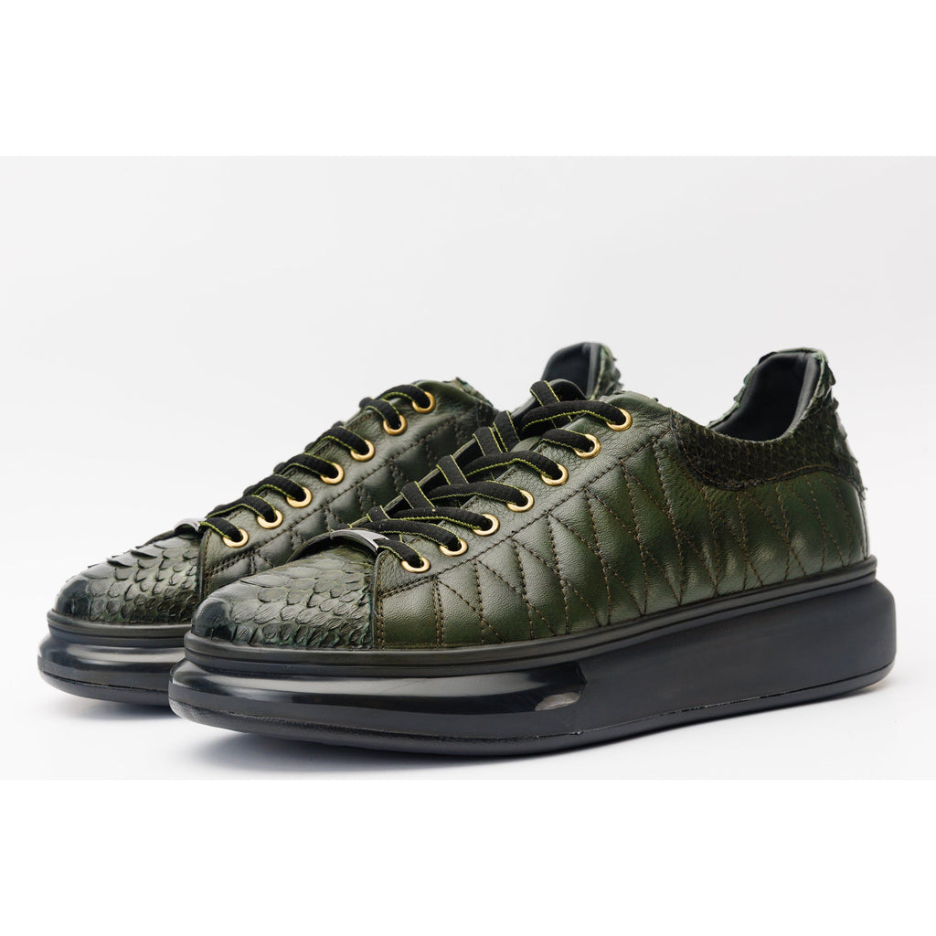 The Adler Green Snake Leather Men Sneaker Limited Edition