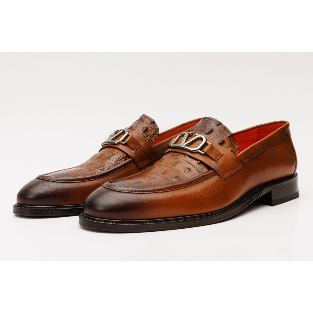 Vinci  Amsterdam Tan Bit Loafer Men Leather Dress Shoes
