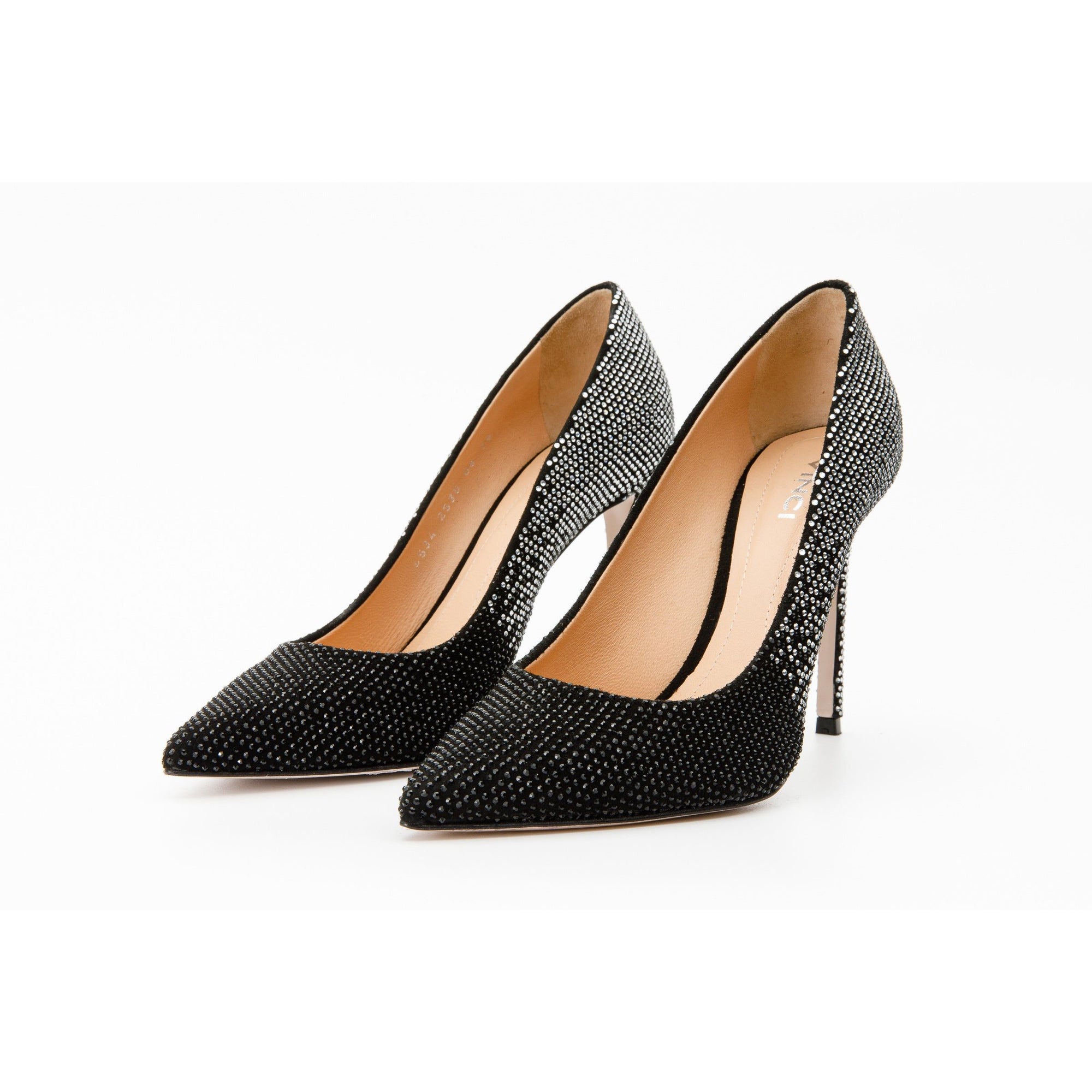 Vinci The Bago Black & Silver Glitter Leather Pump Women Shoes