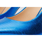 The Maple Sax Blue Leather Pump Fuchsia Sole Women Shoe