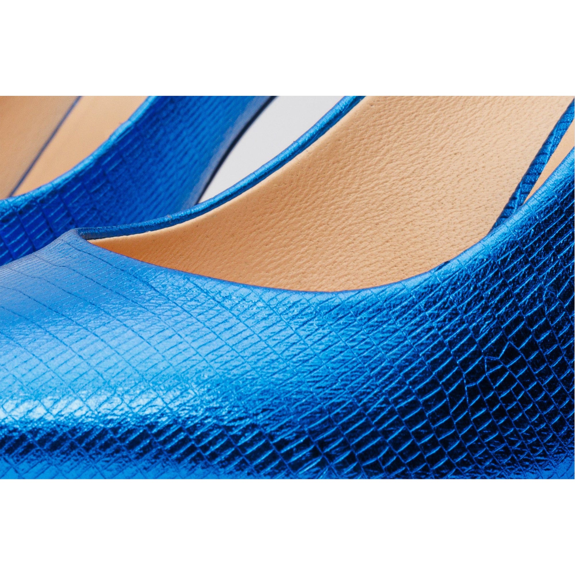 The Maple Sax Blue Leather Pump Fuchsia Sole Women Shoe