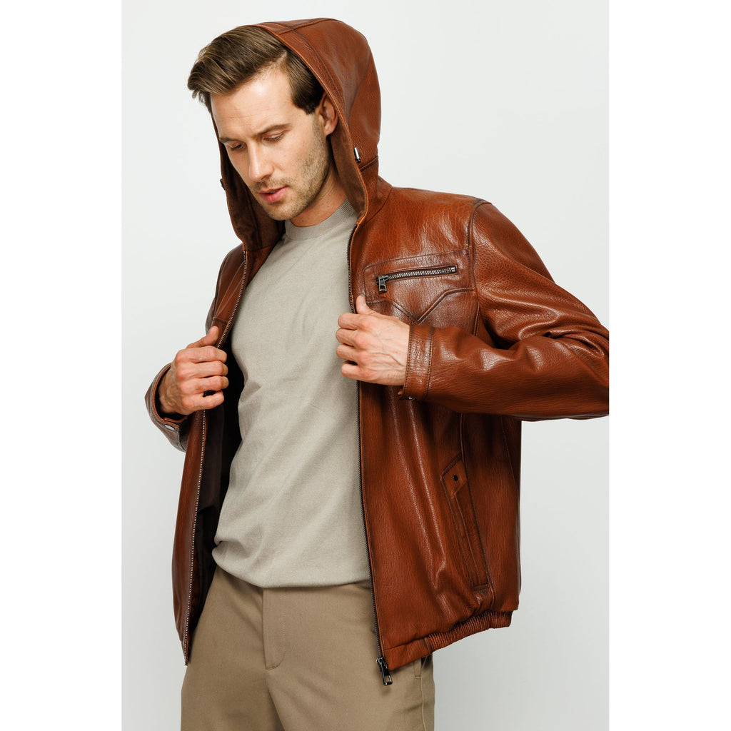 The Byron Ribi Brown Leather Men Jacket