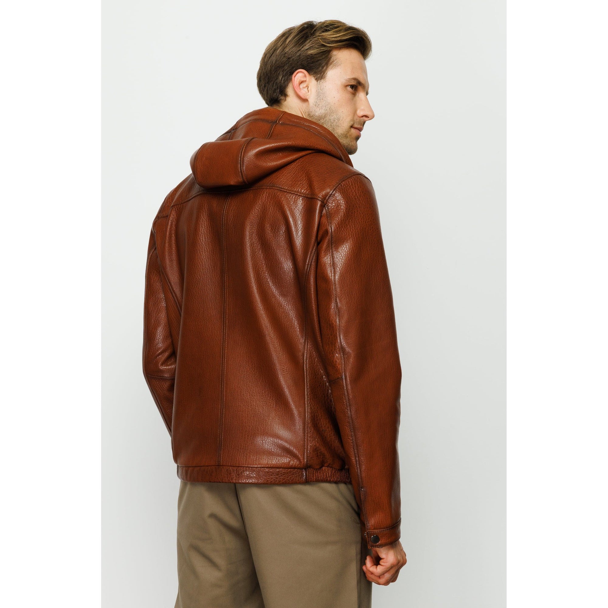 The Byron Ribi Brown Leather Men Jacket