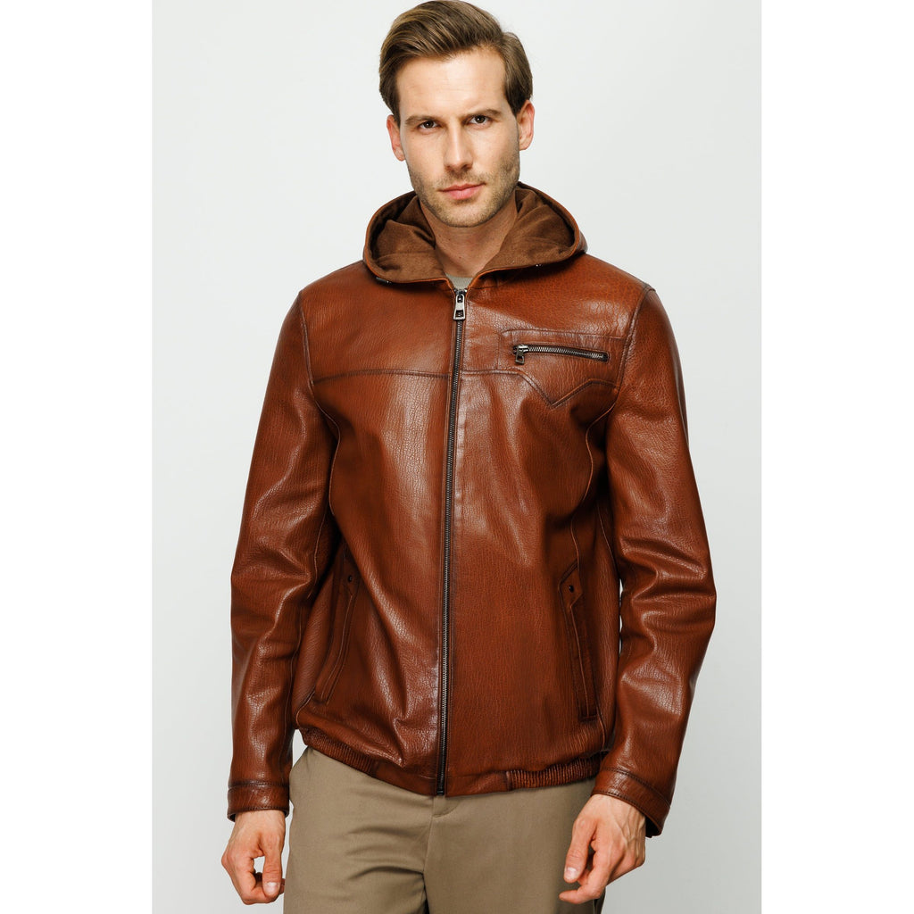 The Byron Ribi Brown Leather Men Jacket