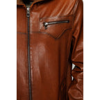 The Byron Ribi Brown Leather Men Jacket