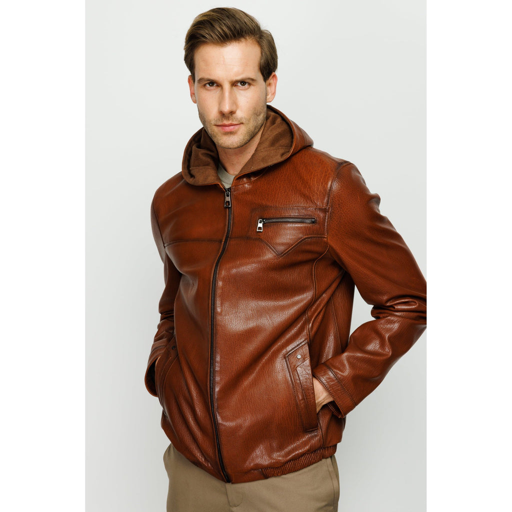 The Byron Ribi Brown Leather Men Jacket