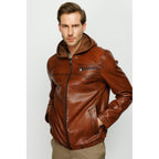 The Byron Ribi Brown Leather Men Jacket
