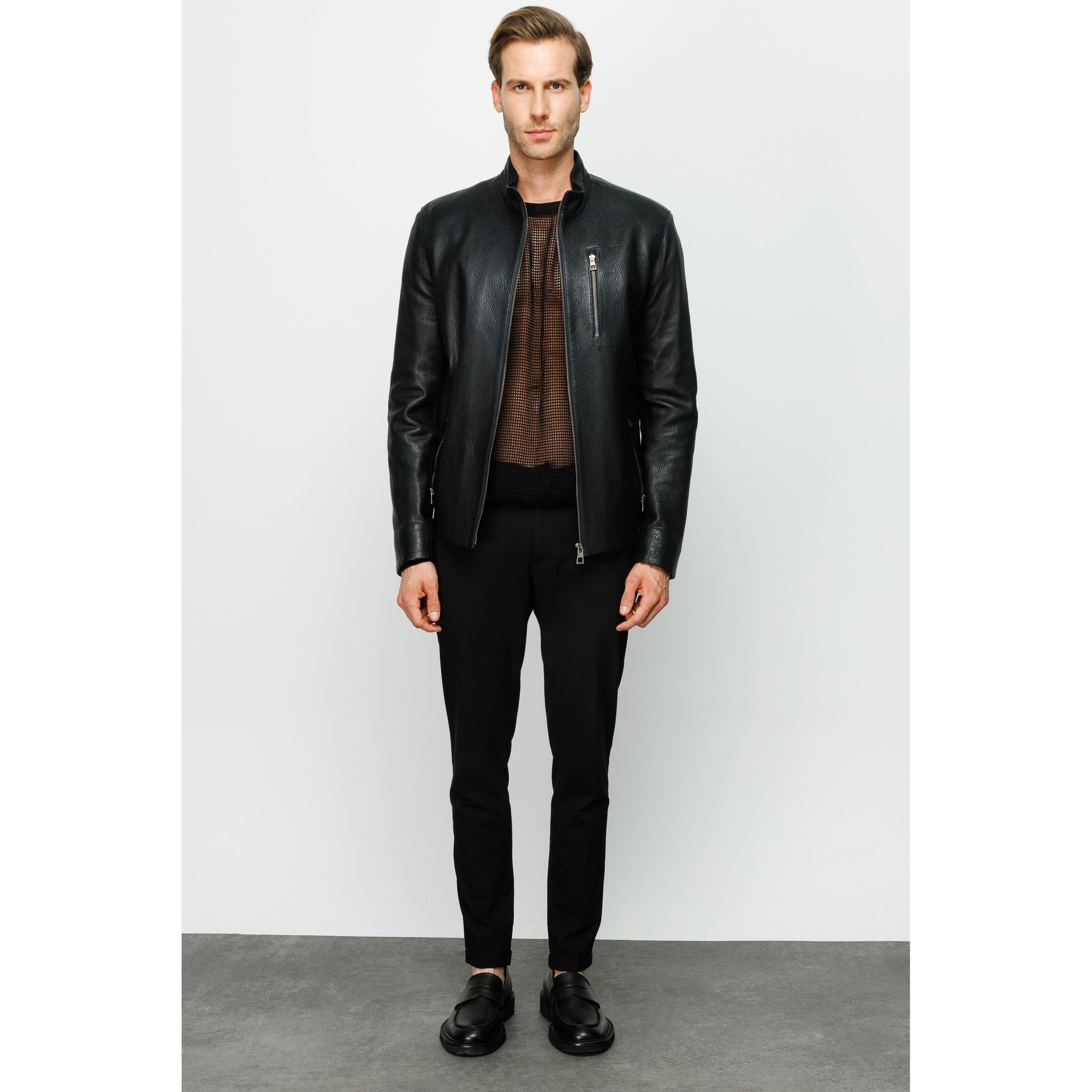 The Blanchard Black Leather Men Jacket