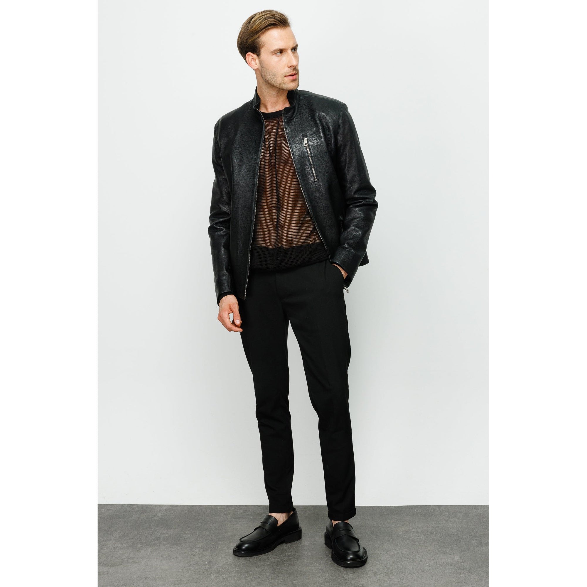 The Blanchard Black Leather Men Jacket