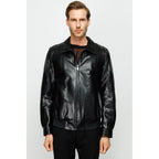 The Claribel Pythn Black Skin Leather Men Jacket