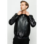The Claribel Pythn Black Skin Leather Men Jacket